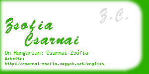 zsofia csarnai business card
